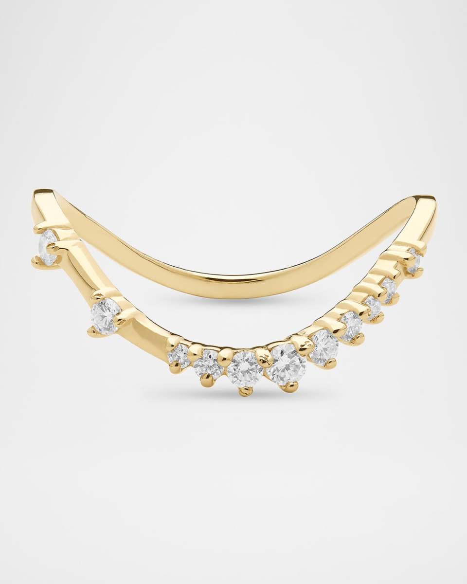 Curved Solo Diamond Constellation Ring